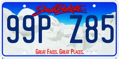 SD license plate 99PZ85