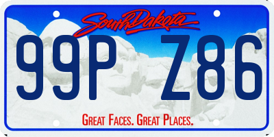 SD license plate 99PZ86