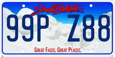 SD license plate 99PZ88