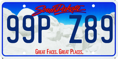 SD license plate 99PZ89