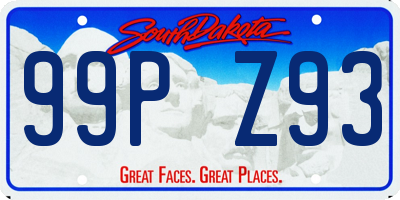 SD license plate 99PZ93