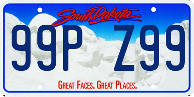 SD license plate 99PZ99