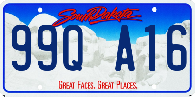 SD license plate 99QA16