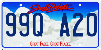 SD license plate 99QA20