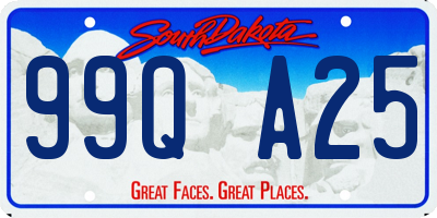 SD license plate 99QA25