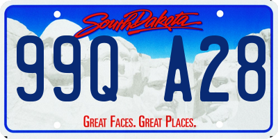 SD license plate 99QA28
