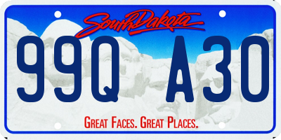 SD license plate 99QA30