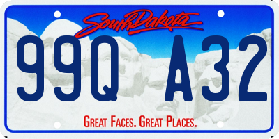 SD license plate 99QA32