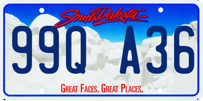 SD license plate 99QA36