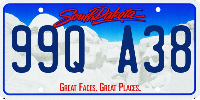 SD license plate 99QA38