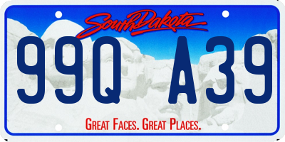 SD license plate 99QA39