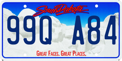 SD license plate 99QA84