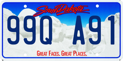 SD license plate 99QA91