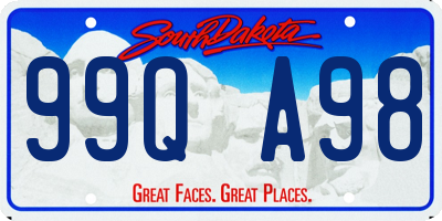 SD license plate 99QA98