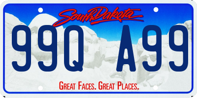 SD license plate 99QA99