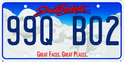 SD license plate 99QB02