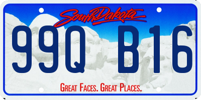 SD license plate 99QB16