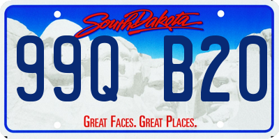 SD license plate 99QB20