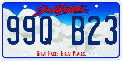 SD license plate 99QB23
