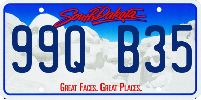 SD license plate 99QB35