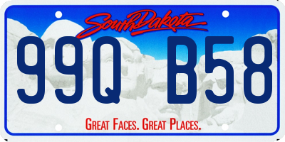 SD license plate 99QB58