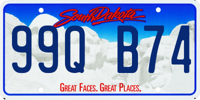 SD license plate 99QB74