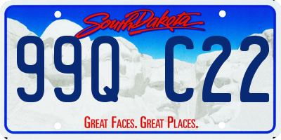 SD license plate 99QC22