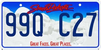 SD license plate 99QC27