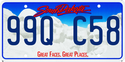 SD license plate 99QC58