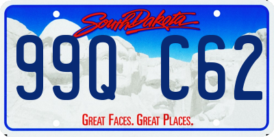 SD license plate 99QC62