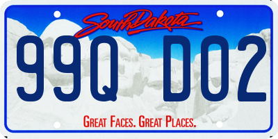 SD license plate 99QD02