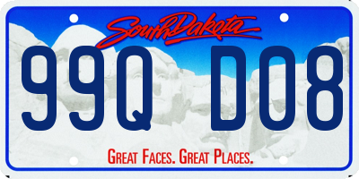 SD license plate 99QD08