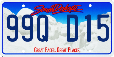 SD license plate 99QD15