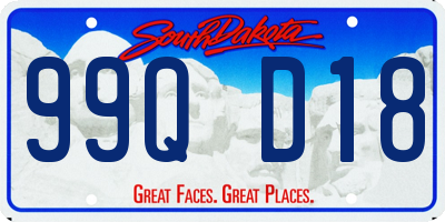SD license plate 99QD18