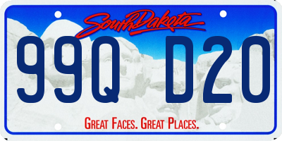 SD license plate 99QD20