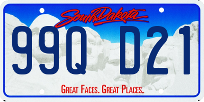 SD license plate 99QD21