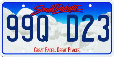 SD license plate 99QD23