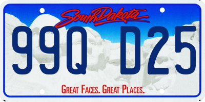 SD license plate 99QD25