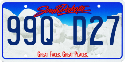 SD license plate 99QD27