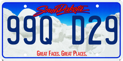 SD license plate 99QD29