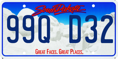 SD license plate 99QD32