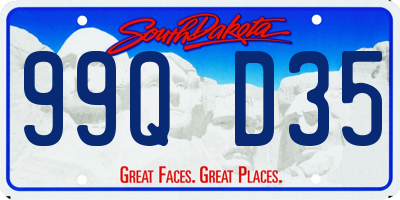 SD license plate 99QD35