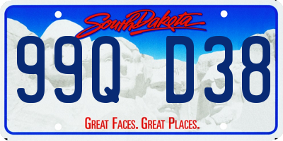 SD license plate 99QD38