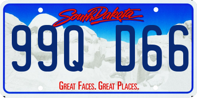 SD license plate 99QD66