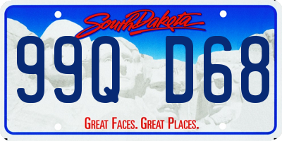 SD license plate 99QD68