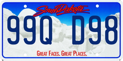 SD license plate 99QD98