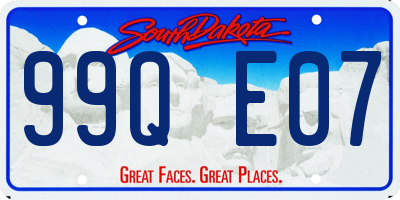 SD license plate 99QE07