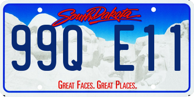 SD license plate 99QE11