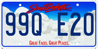 SD license plate 99QE20