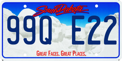 SD license plate 99QE22